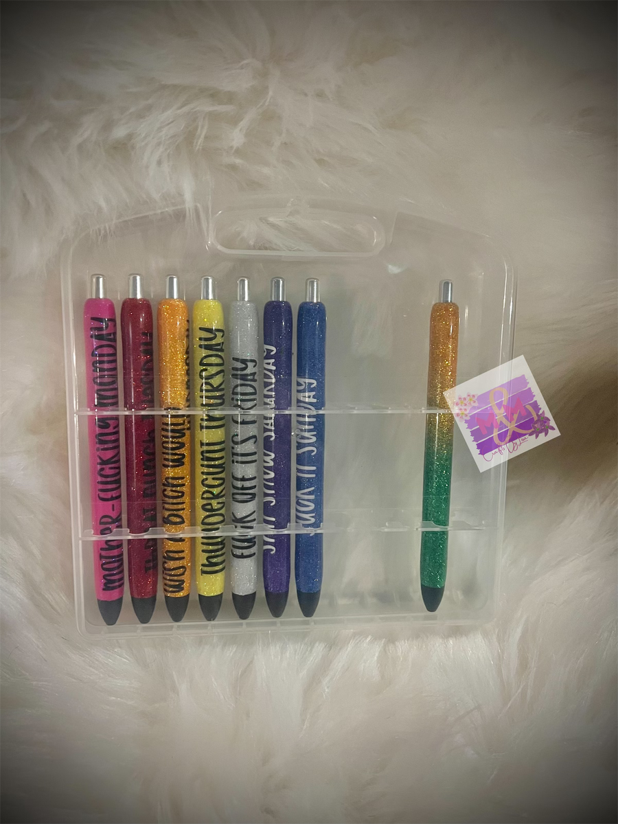 Sweary days of the week pens – M and M Crafts By Lisa