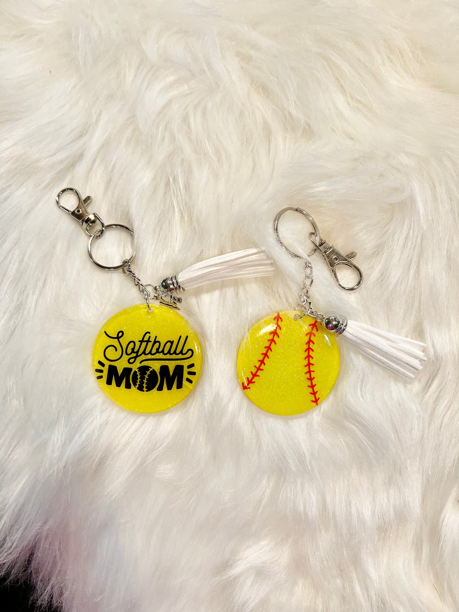 Softball mom keychain