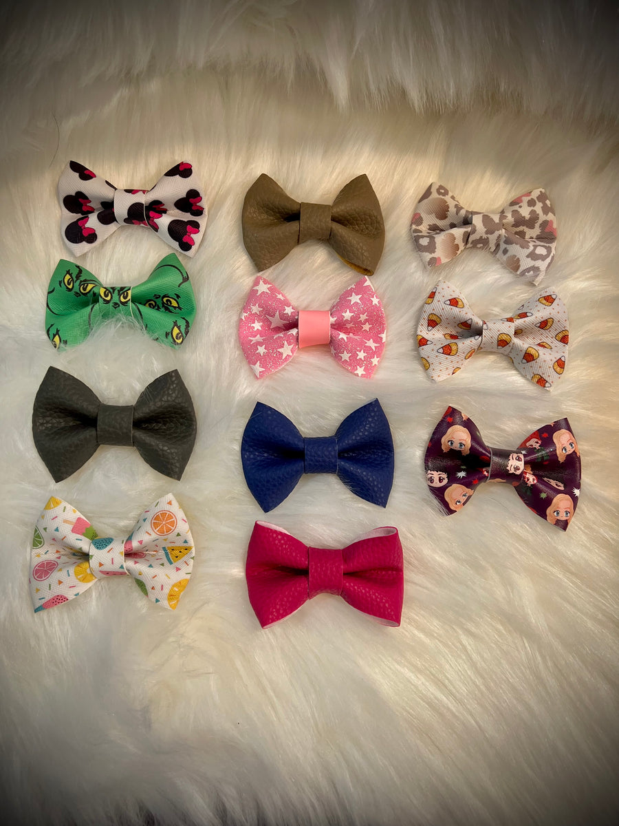 3” faux leather bows – M and M Crafts By Lisa