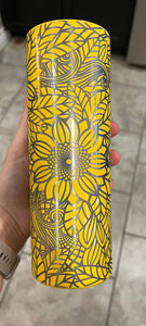 Sunflower yellow 20oz engraved