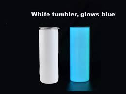 20 oz BLUE Glow in the dark sublimation tumbler