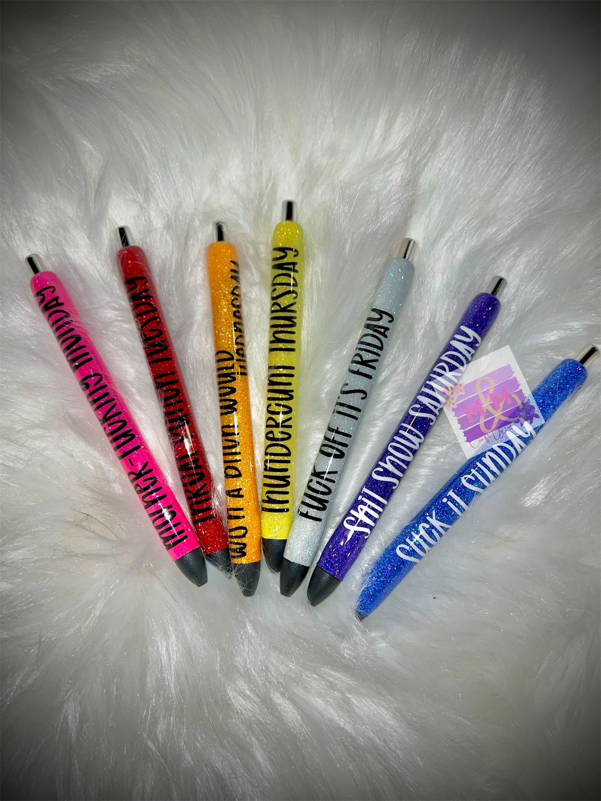 Sweary days of the week pens
